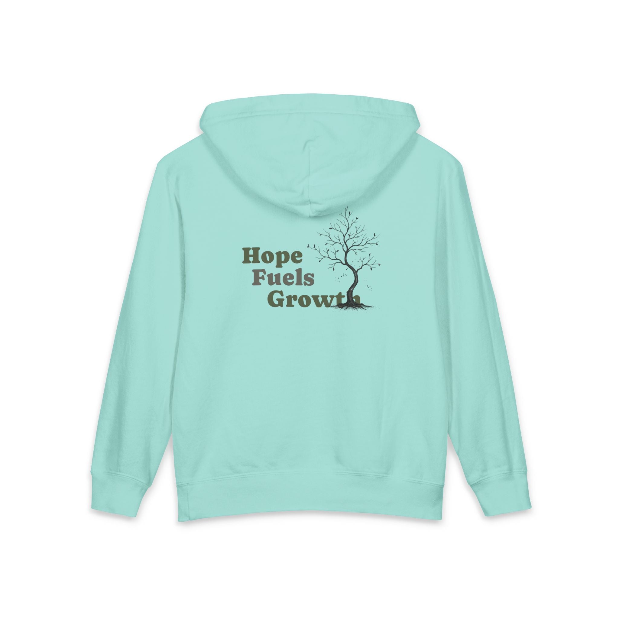 HOPE FUELS GROWTH Youth Hoodie — Inspirational Hope Meaning & Brand Mention